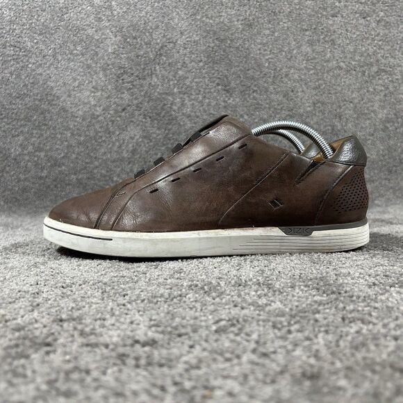 Kizik New York Mens Size 10 Brown Leather Comfort Slip On Low Shoes Used